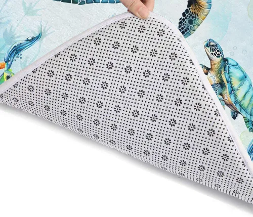 Miniatura 4 de MERCHR Alfombras de baño con diseño de tortuga marina de acuarela, color azul, animales marinos náuticos, alfombras de baño subacuáticas, bonitas
