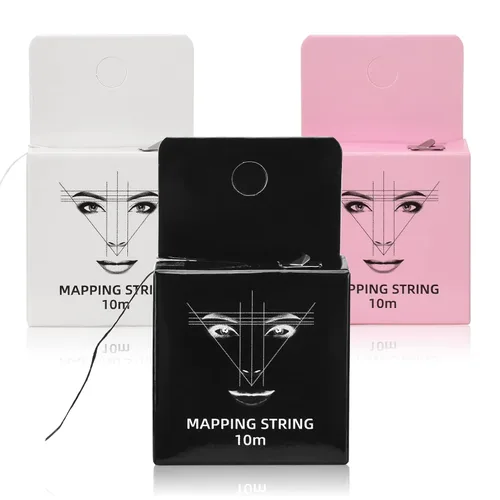Miniatura 7 de ATOMUS Cadena de mapeo de cejas 2pcs pre-entintado 30m (98ft) Microblading String para marca de cejas Cuerda de medición negra para maquillaje