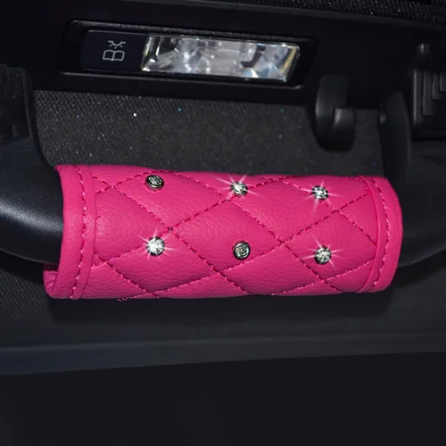 Miniatura 19 de Paquete de 2 fundas brillantes para manija de puerta de seguridad para automóviles, con cristales brillantes, almohadillas protectoras para manija