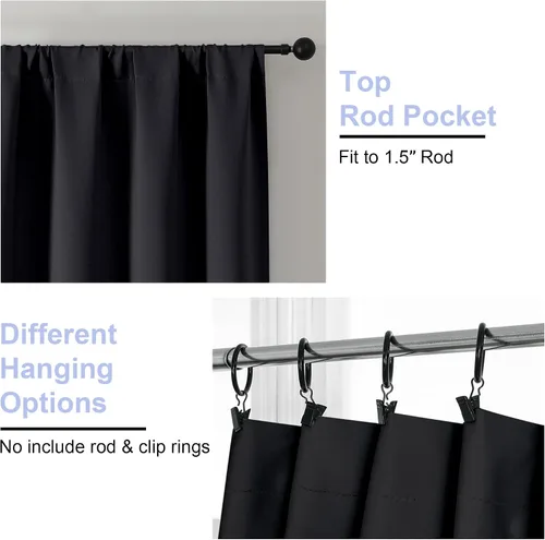 Miniatura 4 de Simplebrand Ava Aqua - Cortinas cortas opacas de 24 pulgadas, juego de 2 paneles, con bolsillo para cortinero, cortinas de privacidad para ventanas