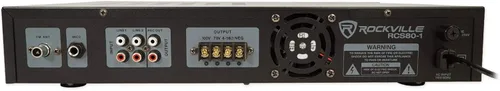 Miniatura 3 de Rockville RCS80-1 60 vatios 70V/100V amplificador comercial/receptor Bluetooth 5.0, compatible con altavoces de 4/8/16 ohmios, USB/SD/FM/RCA/Mic