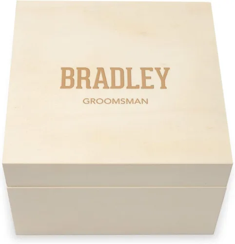 Miniatura 8 de WEDDINGSTAR Caja de regalo de recuerdo de madera grabada personalizada con tapa extraíble - fuente de bloque