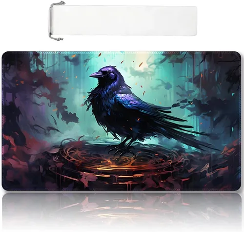 Miniatura 29 de Tapete de juego MTG cosido de alta calidad con zonas y parte trasera de goma antideslizante, tapete de juego TCG para MTG y otros juegos de cartas