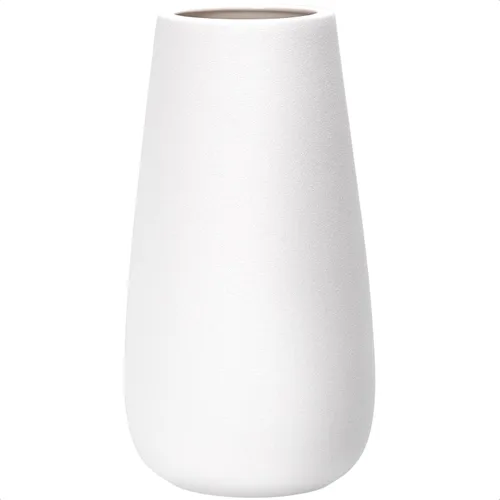 Miniatura 8 de D'vine Dev VS-TW-10T - Jarrón moderno de cerámica blanca de 10 pulgadas, ovalado, texturizado con caja de diseño empaquetada, VS-TW-10T Blanco