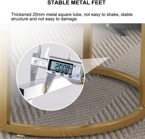 Miniatura 5 de Mesa Marble Oval Coffee Table Nordic Creative Metal Side Table Fashion Wrought Iron Center Table w/Metal e Home Living Room Furniture Black