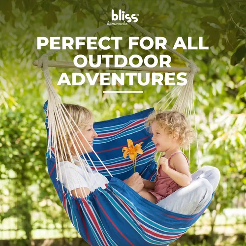 Miniatura 2 de Bliss Hammocks BHC-412FR - Silla hamaca con flecos de cuerda de isla de 40 pulgadas con herrrajes para colgar y barra separadora, para usar al aire