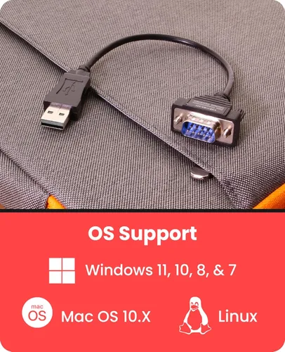 Miniatura 4 de Gearmo Cable USB a serie ultra compacto de 8 pulgadas - Windows/Mac/Linux, adaptador RS232 DB9 compatible con 64 bits con chipset FTDI