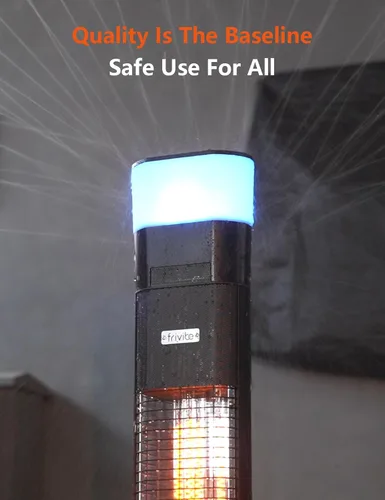 Miniatura 8 de Calentador eléctrico para patio al aire libre, calentador 3 en 1 con altavoz de audio y luz RGB, torre infrarroja de 1500 W, 43 pulgadas, IP65 a
