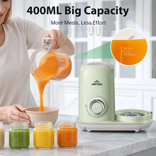 Miniatura 8 de AMZBABYCHEF Fabricante de Alimentos para Bebés, Procesador de Alimentos para Bebés y Vaporizador 4 en 1, Mezclador de Puré, Fabricante de Puré