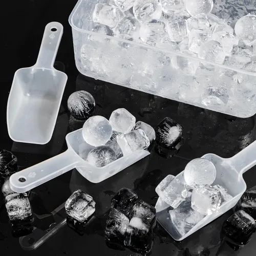 Miniatura 7 de 18 cucharas de plástico transparente para congelador, cucharas de servir de acrílico duraderas para recipientes de cocina, bufé de dulces, café