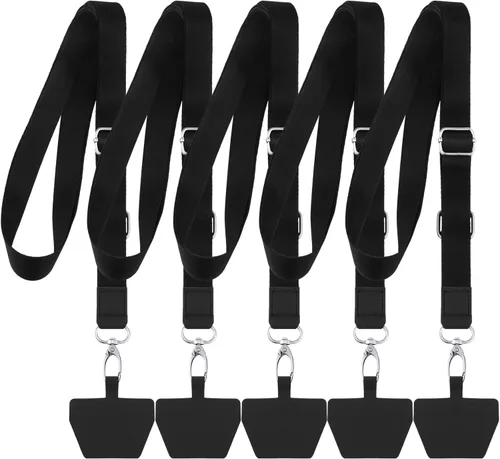 Miniatura 8 de Chinco 5 cordones cruzados para teléfono celular, correa ajustable universal para el cuello y parches para teléfono compatibles con la mayoría