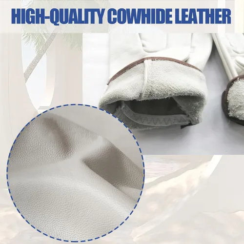 Miniatura 3 de 2 Pairs Cow Grain Leather Work Gloves for Men and Women