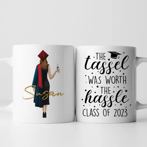 Miniatura 14 de Taza de graduación personalizada, información nutricional para graduados, clase de 2024, regalo de graduación para hombres y hombres, escuela