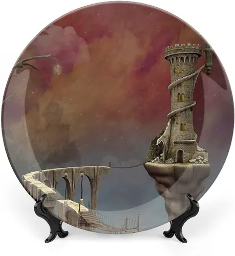 Miniatura 22 de XISUNYA Plato decorativo de 6 pulgadas, cerámica de cerámica para decoración de otoño, imagen suave de hojas de otoño desvanecidas, impresión