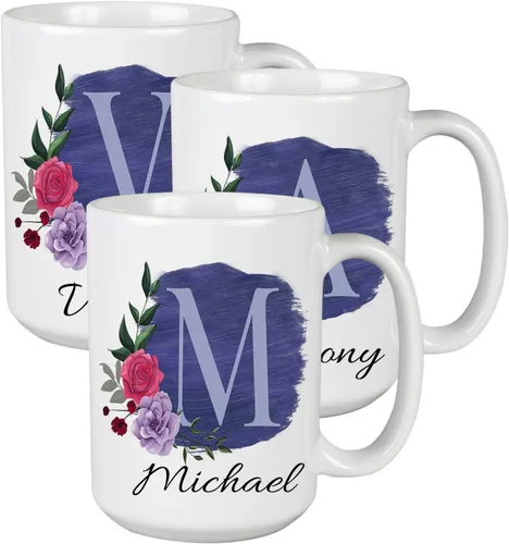Miniatura 21 de Taza de café personalizada para tus amigos y familiares con inicial y nombre, regalo para todas las ocasiones, cumpleaños, Navidad, regalo de Acción