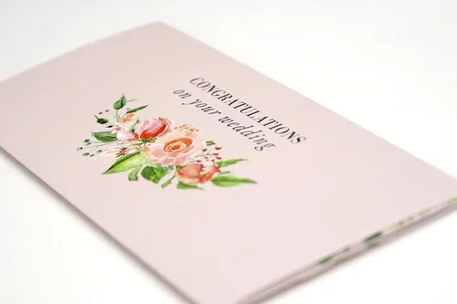 Miniatura 4 de Tarjeta de boda, con dos aperturas de tira para desgarrar, con ventana de plástico transparente que deja ver dinero, cheques o tarjetas de regalo