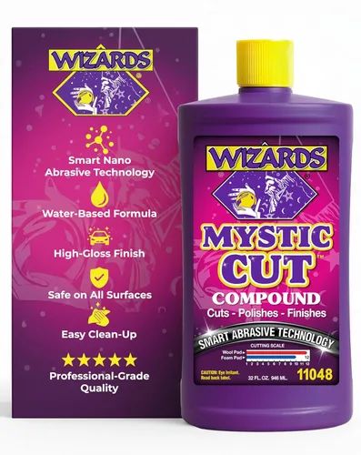 Wizards Mystic Cut Smart Abrasivo para Suministros de Detallado Automotriz - Removedor de Rayones Sin Desorden para Vehículos - Compuesto de Corte a