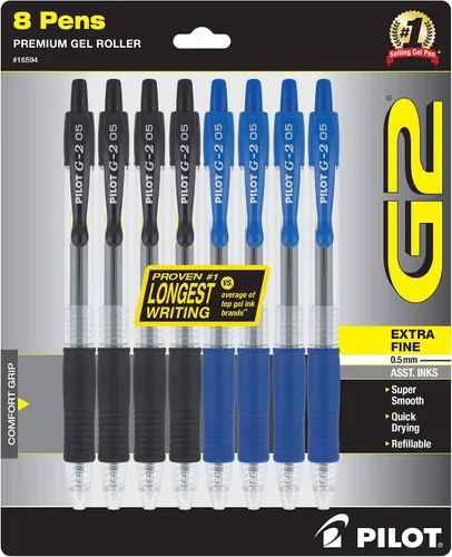 Miniatura 8 de Pilot G2 - bolígrafo de punta extrafina y retráctil de calidad prémium, de tinta de gel Negro