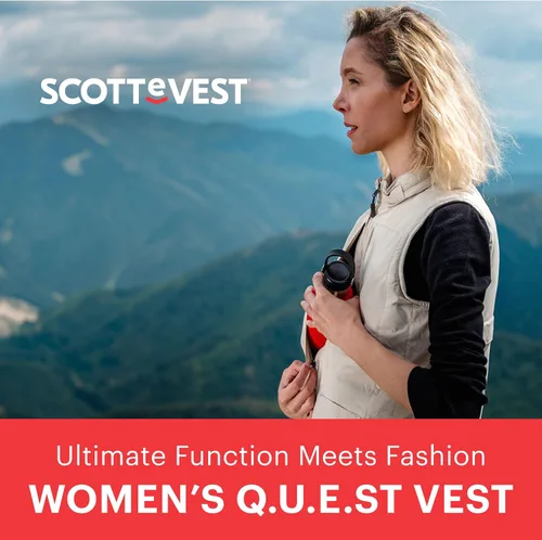 Miniatura 4 de SCOTTeVEST Q.U.E.S.T. Chaleco de viaje para mujer 42 bolsillos seguros Anti-Pickpocket