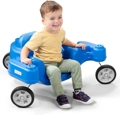 Miniatura 2 de Simplay3 Galaxy Glider - Juguete de montar para niños pequeños y niños de 1-1/2 a 5 años, juguete sensorial giratorio de 360 grados para niños, azul