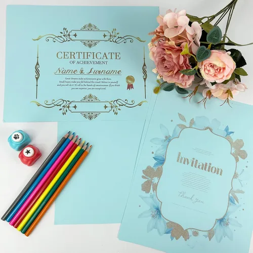 Miniatura 5 de YINUOYOUJIA 100 hojas de cartulina azul pastel de 8.5 x 11 pulgadas, papel de construcción de 92 libras para manualidades, tarjetas, invitaciones