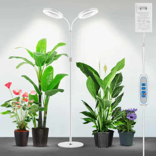 Miniatura 11 de Garpsen Luces de cultivo para plantas de interior, luz LED de espectro completo con soporte, 3 modos de color, lámpara de cultivo de pie