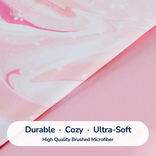 Miniatura 4 de SLEEP ZONE - Juego de edredón suave tamaño Individual para niños, 5 piezas con edredón, sábana, funda de almohada y de cojín, resistente a la Helado