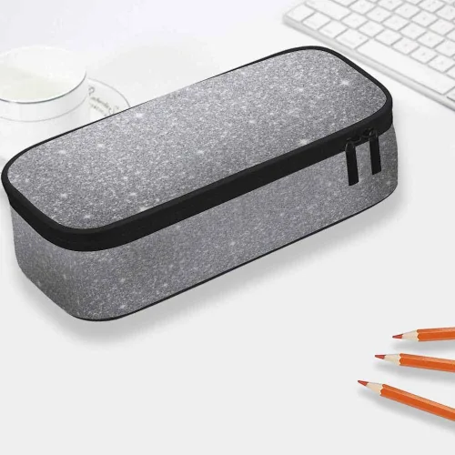 Miniatura 3 de Yekiua Bolsa Floral para Lápices, Flor Silvestre en Plena Floración, Hojas, Alta Capacidad, Bolsa para Artículos de Papelería, Bolsa