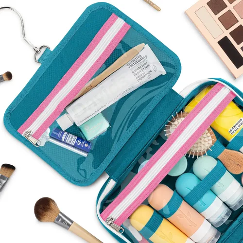 Miniatura 2 de Eco Sun - Neceser de viaje colgante — Diseñado en Hawái — Organizador de viaje resistente al agua para accesorios de baño, Colgar