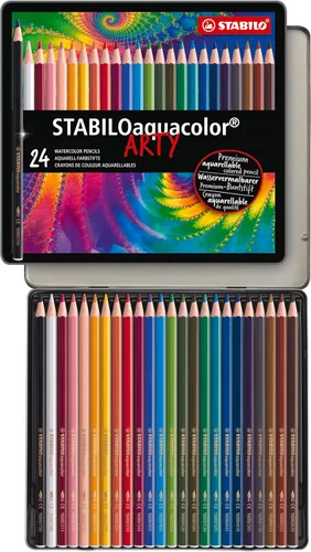 Stabloaquacolor Aquarellable - Lápiz para colorear - Lata de 24 - Colores surtidos
