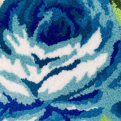 Miniatura 6 de ABREEZE Alfombra floral en forma de U para inodoro, alfombra de baño, antideslizante, tapete de ducha de baño, tapete de baño absorbente de felpa