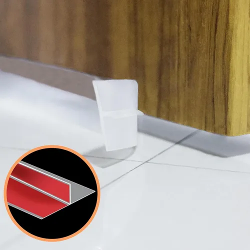 Miniatura 2 de Orghtin - Tira de sellado de silicona en forma de T, sellador de puerta transparente, tapón de corriente de puerta de 20 pies
