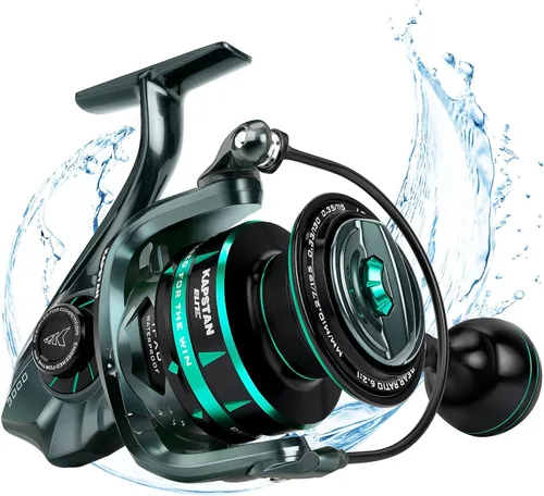 Miniatura 10 de KastKing Kapstan Elite Saltwater Spinning Fishing Reel, Up to 55LBs Max Drag, IPX6 Waterproof & Corrosion-Resistant Bearing System - Ideal Fishing