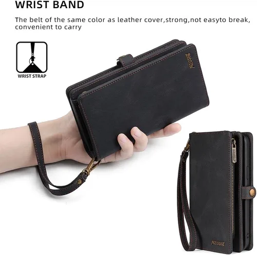 Miniatura 7 de Asuwish Funda de teléfono para Samsung Galaxy Note 10 5G con cremallera, funda desmontable con protector de pantalla de vidrio templado y tarjetero