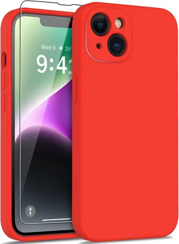 Miniatura 26 de DEENAKIN Funda compatible con iPhone 14 Plus con protector de pantalla, funda mejorada para cámara, goma de gel de silicona suave probada contra