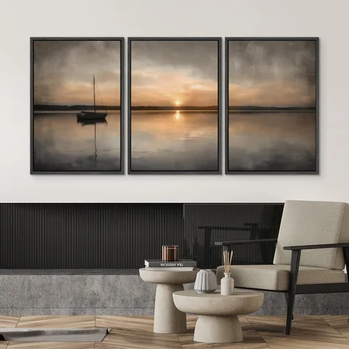 Miniatura 64 de SIGNWIN Lienzo enmarcado para pared, arte con pinceladas de flujo neutro en tonos beige abstractos, ilustraciones, arte moderno, decorativo