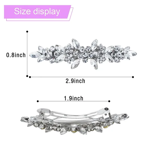 Miniatura 4 de Pasadores de pelo de cristal austriaco, pinzas de circón brillantes con diamantes de imitación, horquillas brillantes de moda nupcial para bodas
