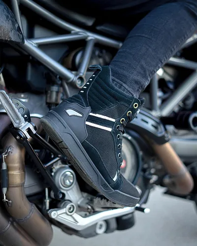 Miniatura 3 de BORLENI Botas de motocicleta para calle, zapatos de conducción antideslizantes, para senderismo al aire libre, trabajo, zapatos de trabajo