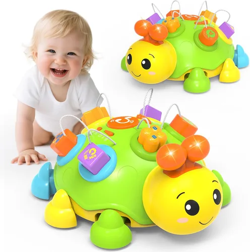 Holaxander Juguetes musicales de mariquita para bebés de 6 a 12 meses, juguetes de gateo para aprendizaje educativo temprano para bebés de 1 año,
