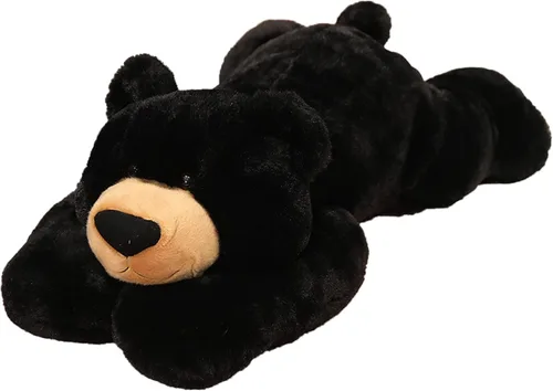 Doireum Animales de Peluche con Peso, Juguete de Animal de Peluche de Oso con Peso, Almohada Decorativa de Peluche de Oso Negro, Regalos para Niños