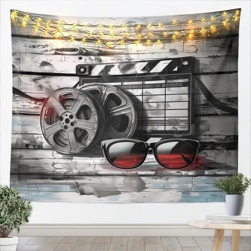 Miniatura 13 de Homewish Tapiz de música de piano, notas musicales, arte para colgar en la pared, para niños, niñas, niños, adolescentes, grafiti retro, color gris