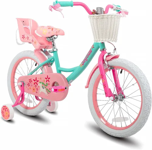 Miniatura 15 de JOYSTAR Unicorn Kids Bike for Girls Ages 2-9 Years Old, 12 14 16 18 Inch Kids Bike with Training Wheels, Doll Seat, Streamers and Basket, Toddler