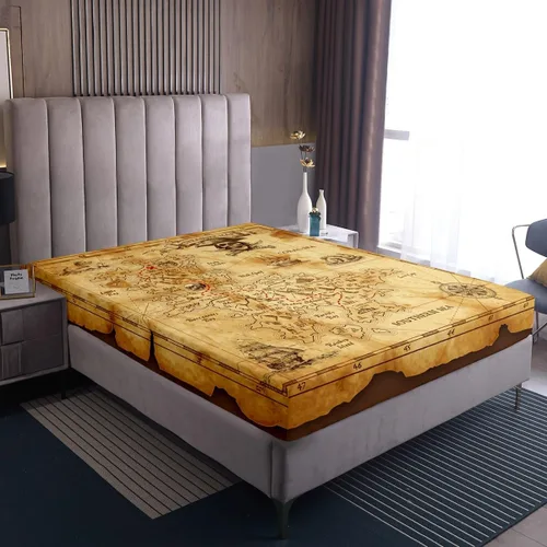 Miniatura 3 de Juego de sábanas de mapa náutico, tamaño individual, juego de ropa de cama de brújula de barco pirata, 3 piezas, para niños, adolescentes, adultos