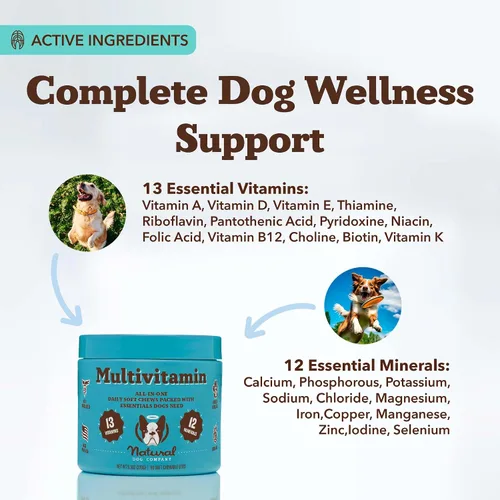 Miniatura 3 de Natural Dog Company Multivitamínico 25 en 1 para perros – Masticables suaves formulados por veterinarios para cachorros, adultos y perros mayores