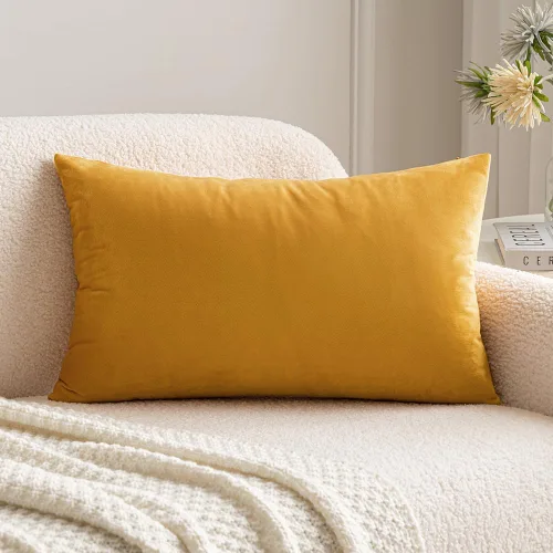 Miniatura 49 de MIULEE - Funda de almohada de terciopelo suave de lujo decorativa, funda de cojín rectangular única para sofá de primavera, dormitorio, automóvil