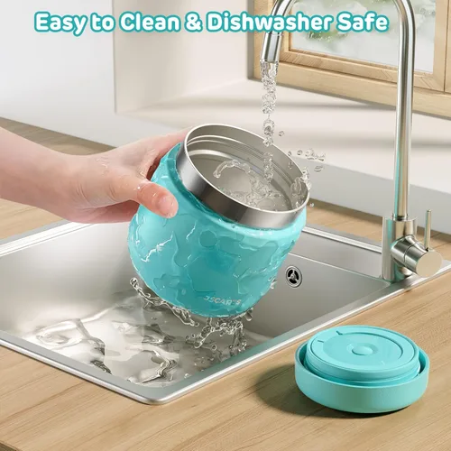 Miniatura 6 de JSCARES Tarros aislados de alimentos para niños de 12 onzas para comida caliente, boca ancha, termo de comida térmica, contenedor térmico de Azul