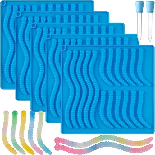 Miniatura 14 de Sidosir 7 Moldes para Dulces de Goma, Moldes de Ositos de Goma/Dinosaurio/Fruta/Dona/Corazones, Molde de Silicona Antiadherente para Dulces