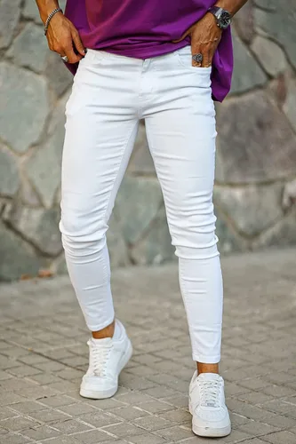 Miniatura 3 de GINGTTO - Jeans rasgados, elásticos y ajustados para hombre