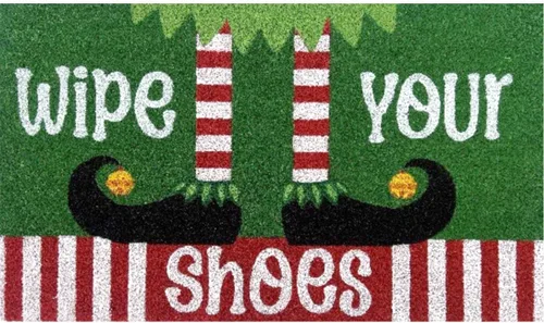 Briarwood Lane Wipe Your Elf Shoes Coir Felpudo 18 x 30