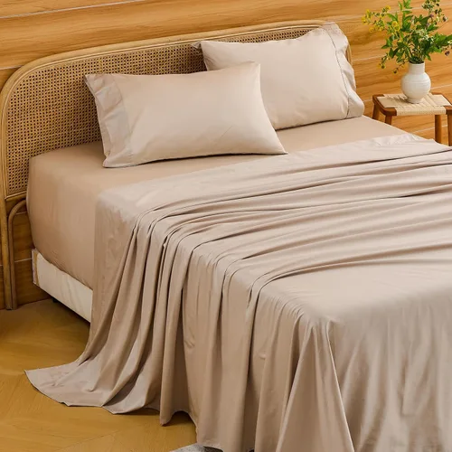 Miniatura 20 de Bedlifes Sábanas de algodón egipcio de 1000 hilos, tamaño Queen, 4 piezas con bolsillo profundo de 16 pulgadas, ropa de cama ultrasuave refrescante
